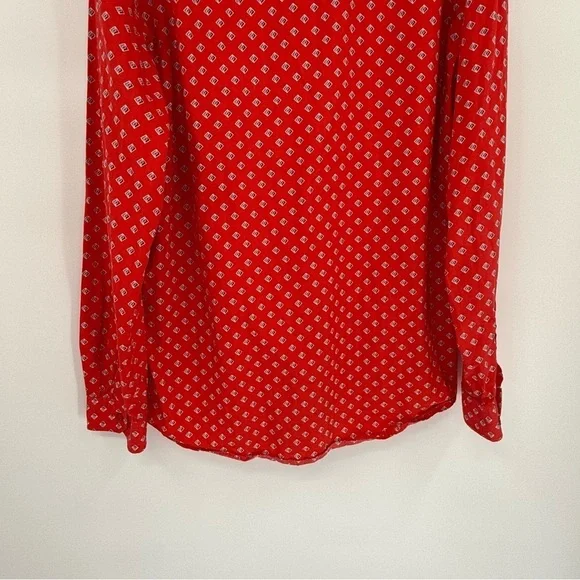 Cinch Red Geo Print Rodeo Western Button Front Shirt Mens Size XL Long Sleeves - Picture 9 of 9